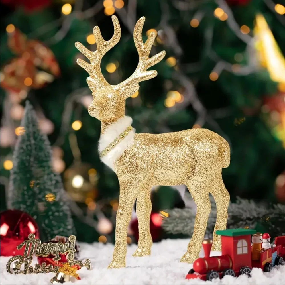 Christmas Buck Figurine-NEW